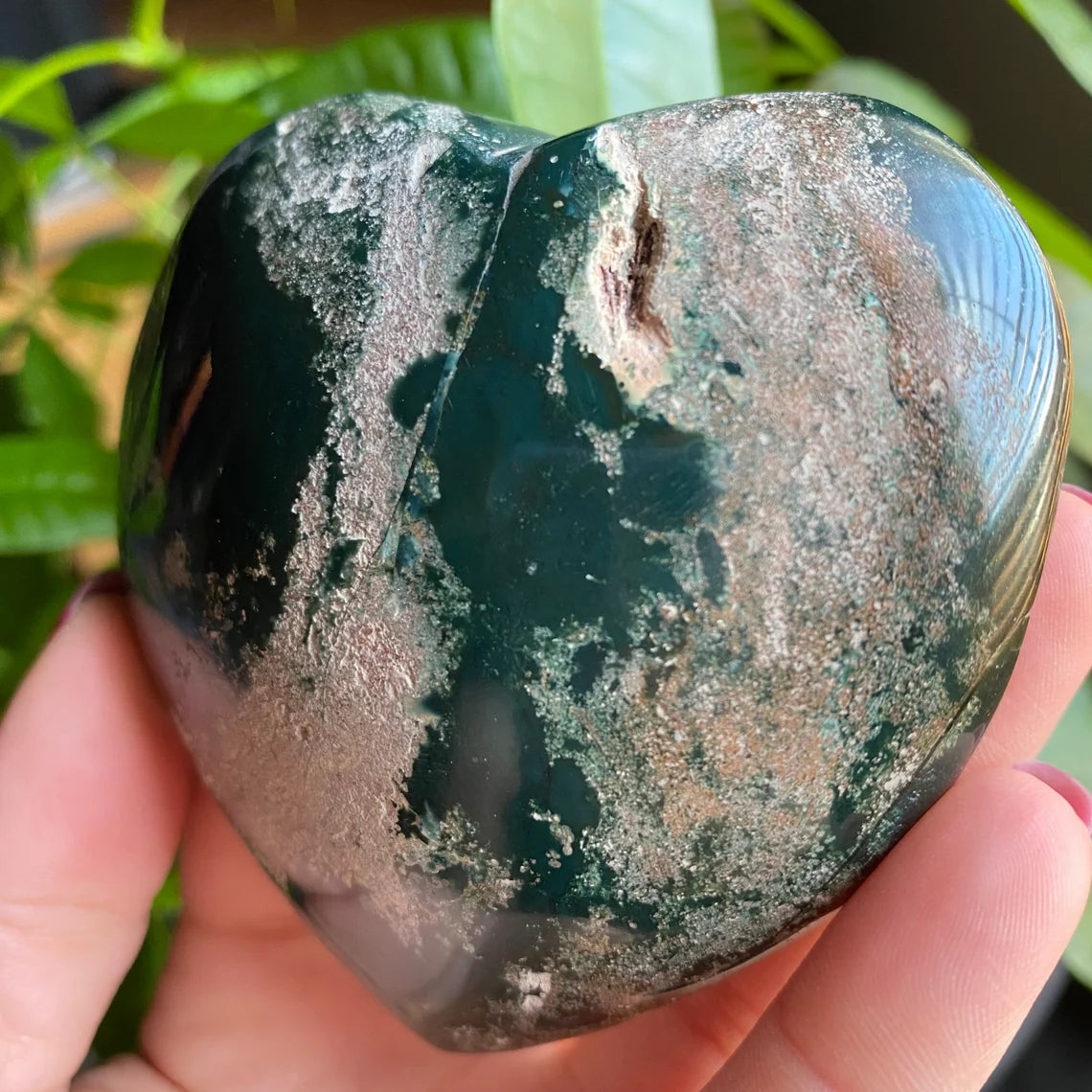 Ocean Jasper Heart | 7.6 oz | 3.1" | Jasper | Jasper Heart | Crystal Heart