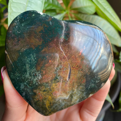 Ocean Jasper Heart | 7.6 oz | 3.1" | Jasper | Jasper Heart | Crystal Heart