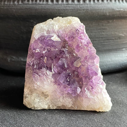 Raw Amethyst Geode | 9.9 oz | 2.7” | Rough Amethyst | Cathedral Amethyst | Crystal Cluster | Cut Base | Uruguay | Free Standing | AG3
