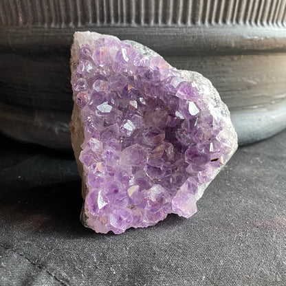 Raw Amethyst Geode | 11.1 oz | 3.2” | Rough Amethyst | Cathedral Amethyst | Crystal Cluster | Cut Base | Uruguay | Free Standing | AG1