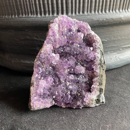 Raw Amethyst Geode | 10.6 oz | 3.1” | Rough Amethyst | Cathedral Amethyst | Crystal Cluster | Cut Base | Uruguay | Free Standing | AG2