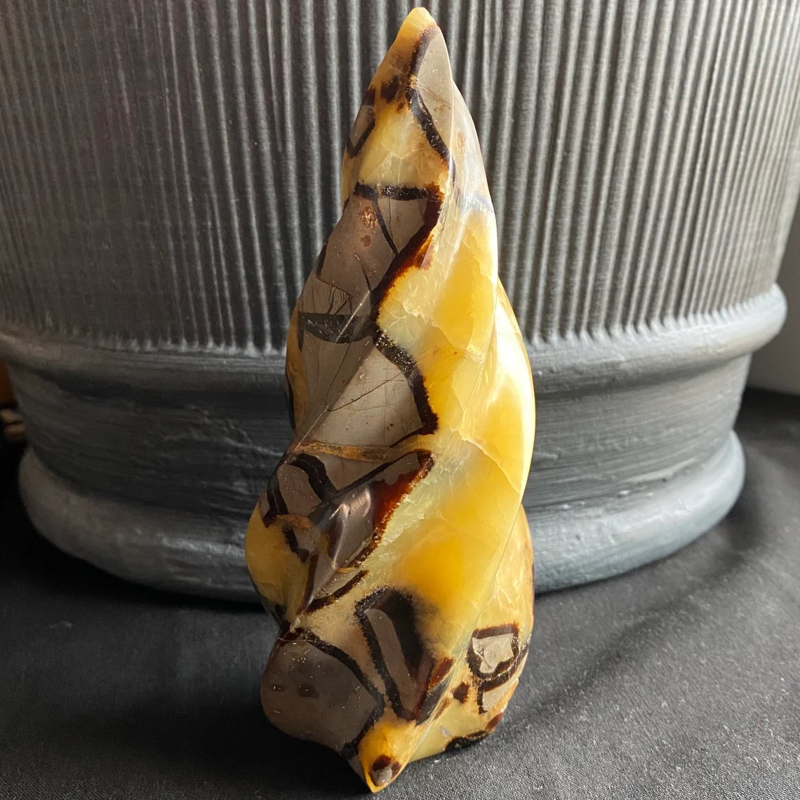 Septarian Flame | 5.7" | 15.9 oz | Dragon Stone | Septarian Crystal | Crystal Flame | Crystal Carving | SF2