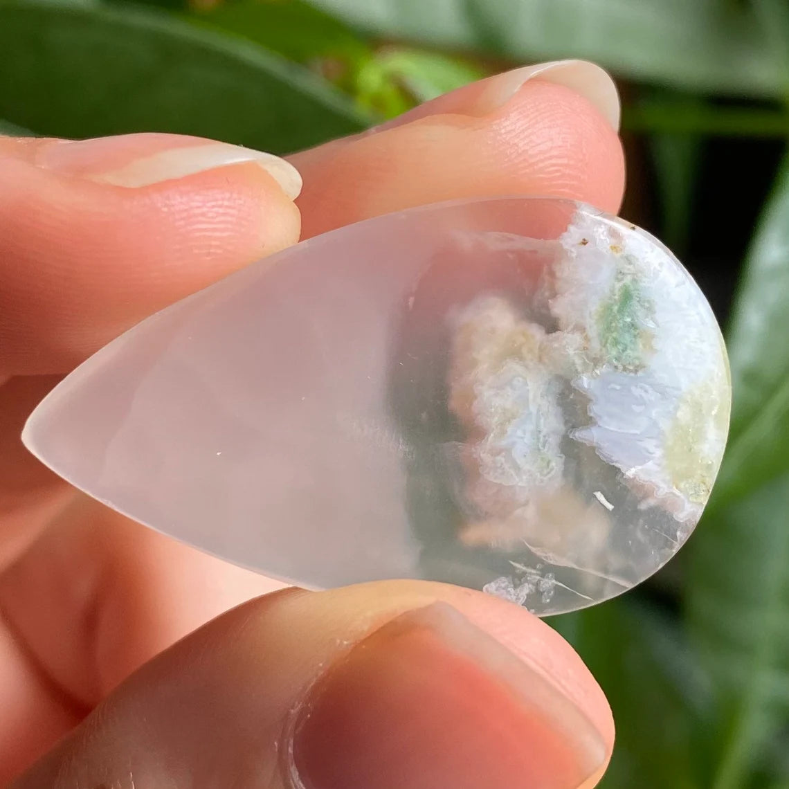 Tree Agate Cabochon | 1.25" | Tear Shaped Stone | Dendritic Agate | Cabochon | For Wire Wrapping | For Jewelry Making | Teardrop Shape