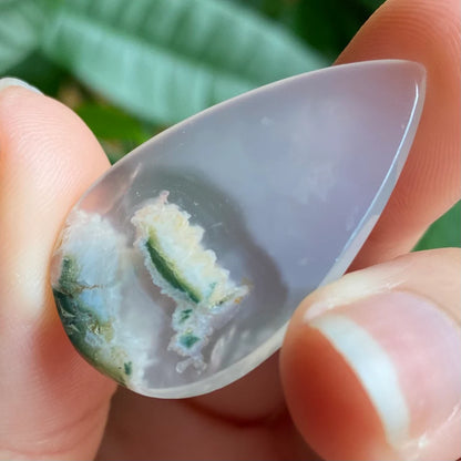 Tree Agate Cabochon | 1.25" | Tear Shaped Stone | Dendritic Agate | Cabochon | For Wire Wrapping | For Jewelry Making | Teardrop Shape