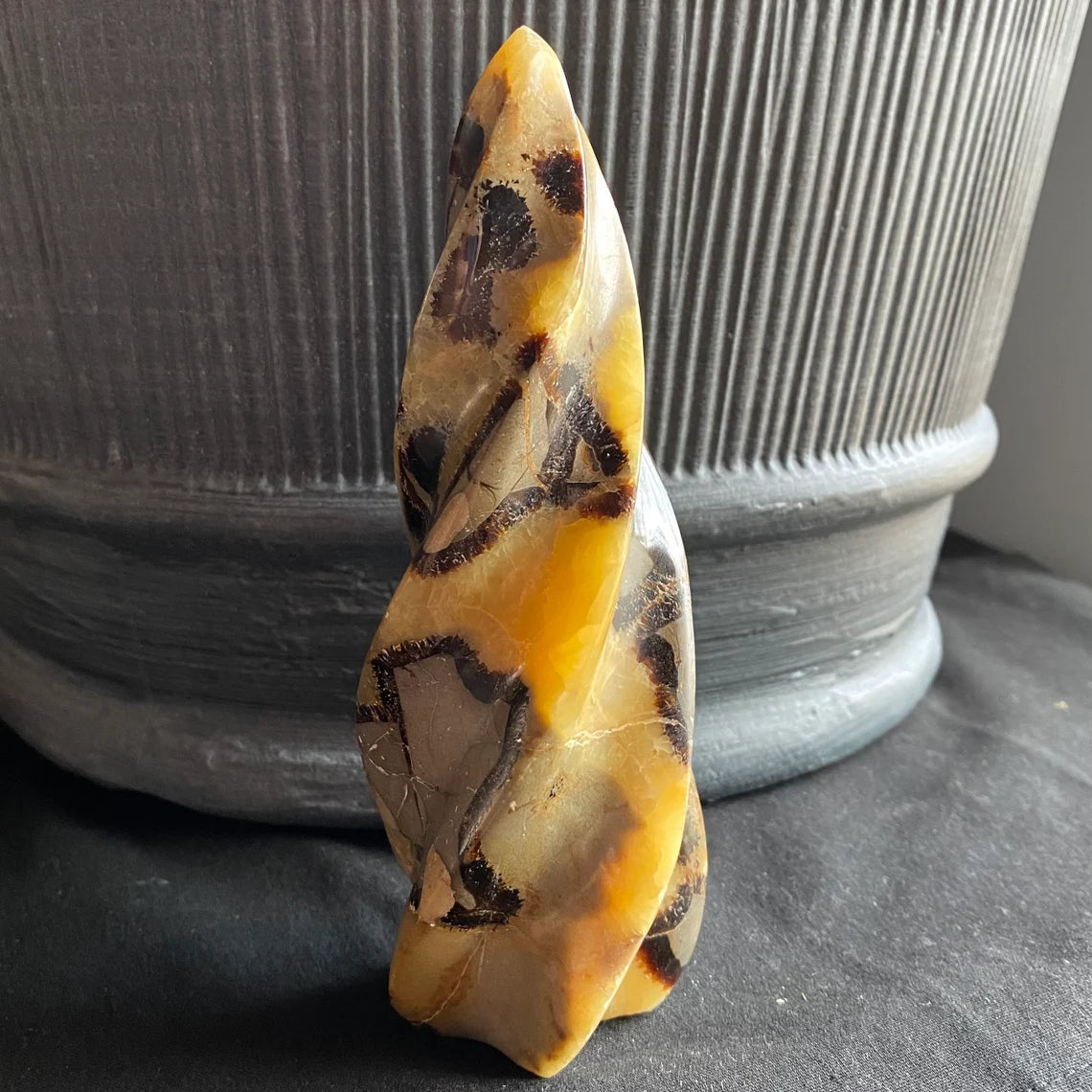 Septarian Flame | 5.7" | 12.4 oz | Dragon Stone | Septarian Crystal | Crystal Flame | Crystal Carving | SF4