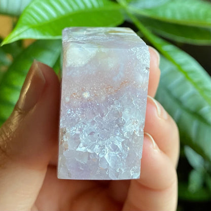 Amethyst Flower Agate Freeform | 2.2 oz | 1.7" | Amethyst Freeform | Flower Agate Freeform | Crystal Freeform