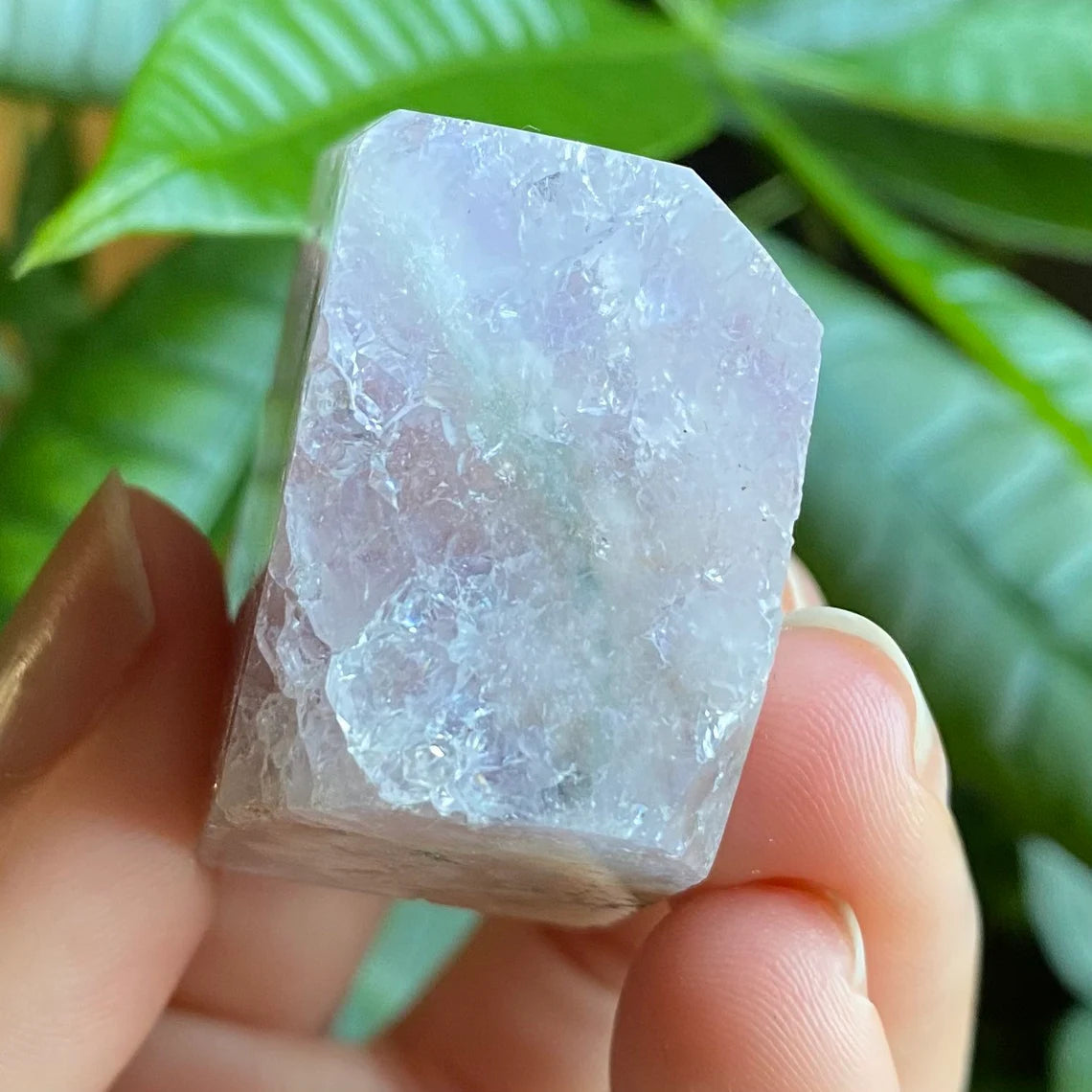 Amethyst Flower Agate Freeform | 2.2 oz | 1.7" | Amethyst Freeform | Flower Agate Freeform | Crystal Freeform