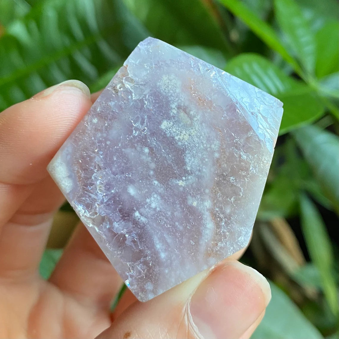 Amethyst Flower Agate Freeform | 2.2 oz | 1.7" | Amethyst Freeform | Flower Agate Freeform | Crystal Freeform