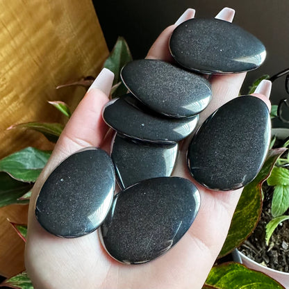 Hematite Worry Stone | Specular Hematite | Crystal Worry Stone | Intuitively Selected (random)