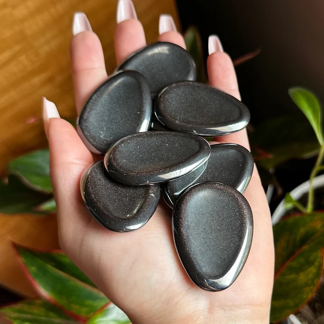 Hematite Worry Stone | Specular Hematite | Crystal Worry Stone | Intuitively Selected (random)