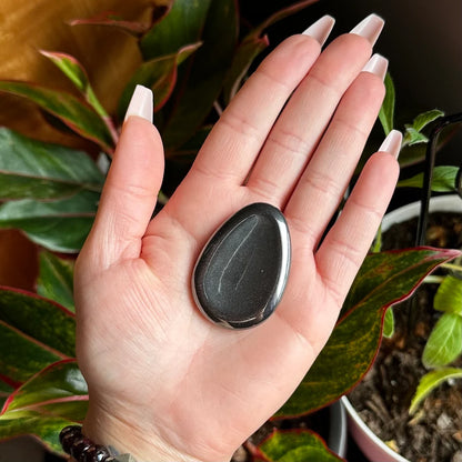 Hematite Worry Stone | Specular Hematite | Crystal Worry Stone | Intuitively Selected (random)