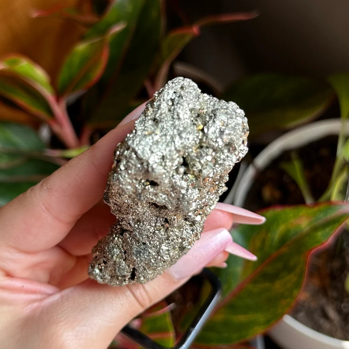 Pyrite Cluster on Stand | 9.8 oz | 4.8" | Pyrite | Mineral Specimen | Fools Gold | Attract Abundance | Pyrite Specimen | PS1