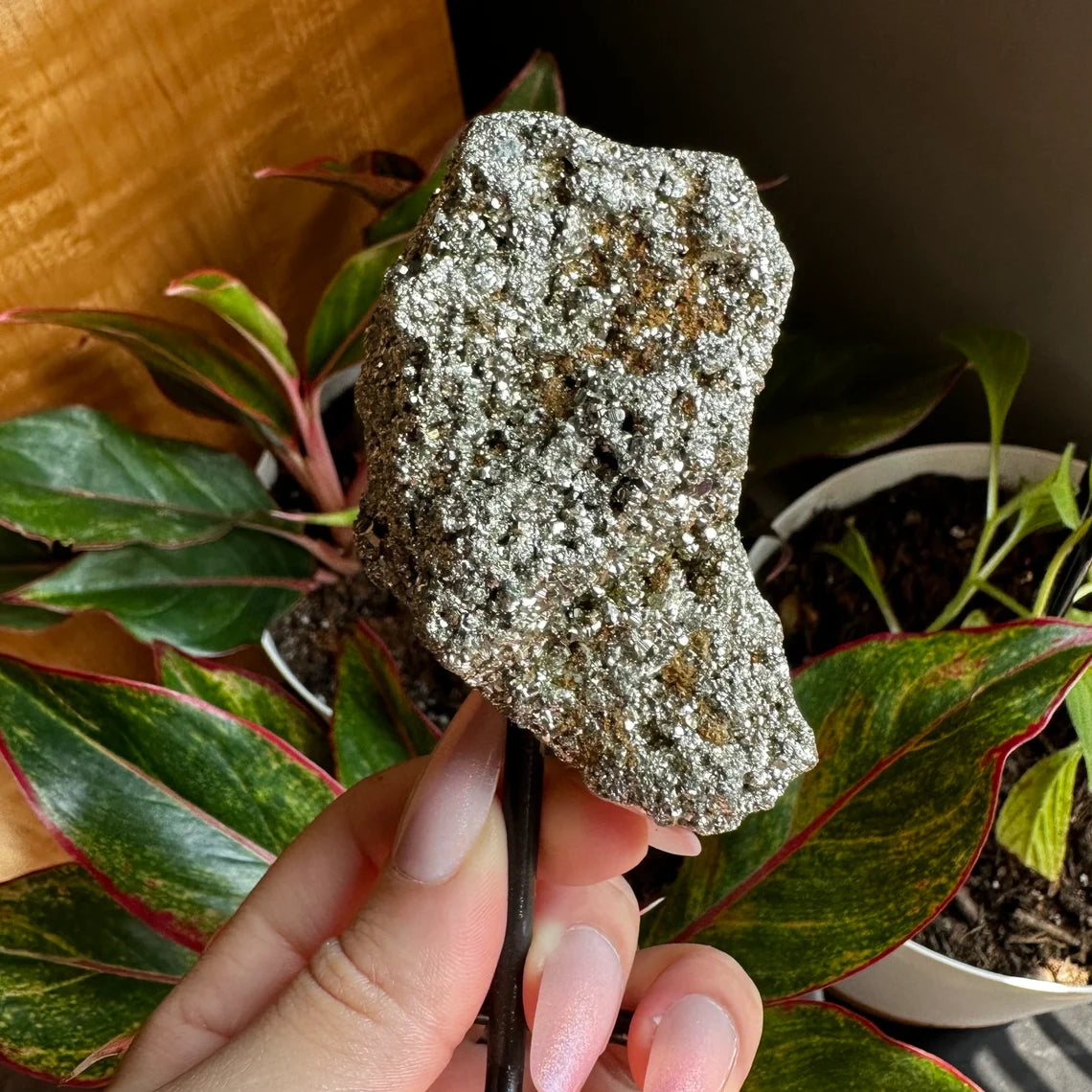 Pyrite Cluster on Stand | 9.8 oz | 4.8" | Pyrite | Mineral Specimen | Fools Gold | Attract Abundance | Pyrite Specimen | PS1