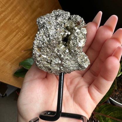 Pyrite Cluster on Stand | 10.7 oz | 4.2" | Pyrite | Mineral Specimen | Fools Gold | Attract Abundance | Pyrite Specimen | PS2