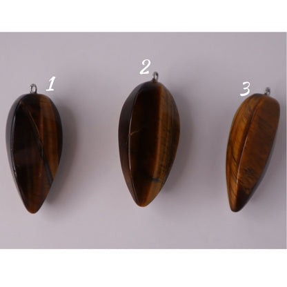 Tigers Eye Pendant for Necklaces, Wire Wrapping, Root Chakra, Sacral Chakra, Protection, Grounding, Strength, Power, Self-Confidence