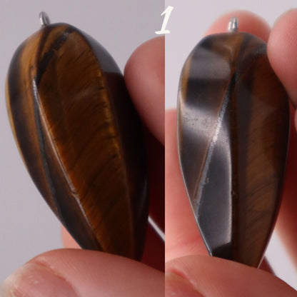Tigers Eye Pendant for Necklaces, Wire Wrapping, Root Chakra, Sacral Chakra, Protection, Grounding, Strength, Power, Self-Confidence
