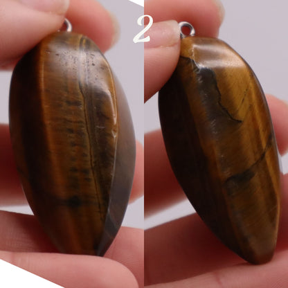 Tigers Eye Pendant for Necklaces, Wire Wrapping, Root Chakra, Sacral Chakra, Protection, Grounding, Strength, Power, Self-Confidence