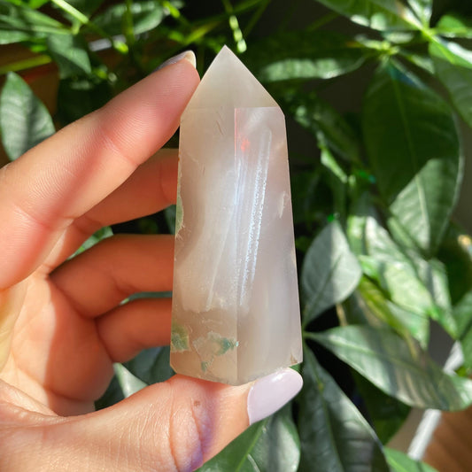 Flower Agate Tower | 2.7" | 3 oz | Crystal Tower