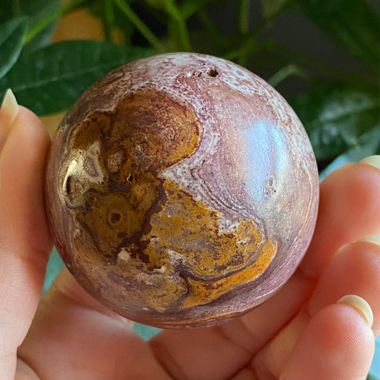 2.03” Pink Polychrome Jasper Crystal Sphere | 6.2 oz | Desert Jasper Sphere | Crystal Sphere | Gemstone Sphere