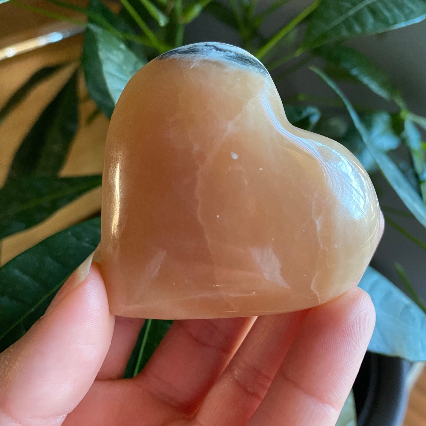 Honey Calcite Heart | 3.6 oz | 2.2" | Heart Carving | Crystal Carving | Calcite | HCH2