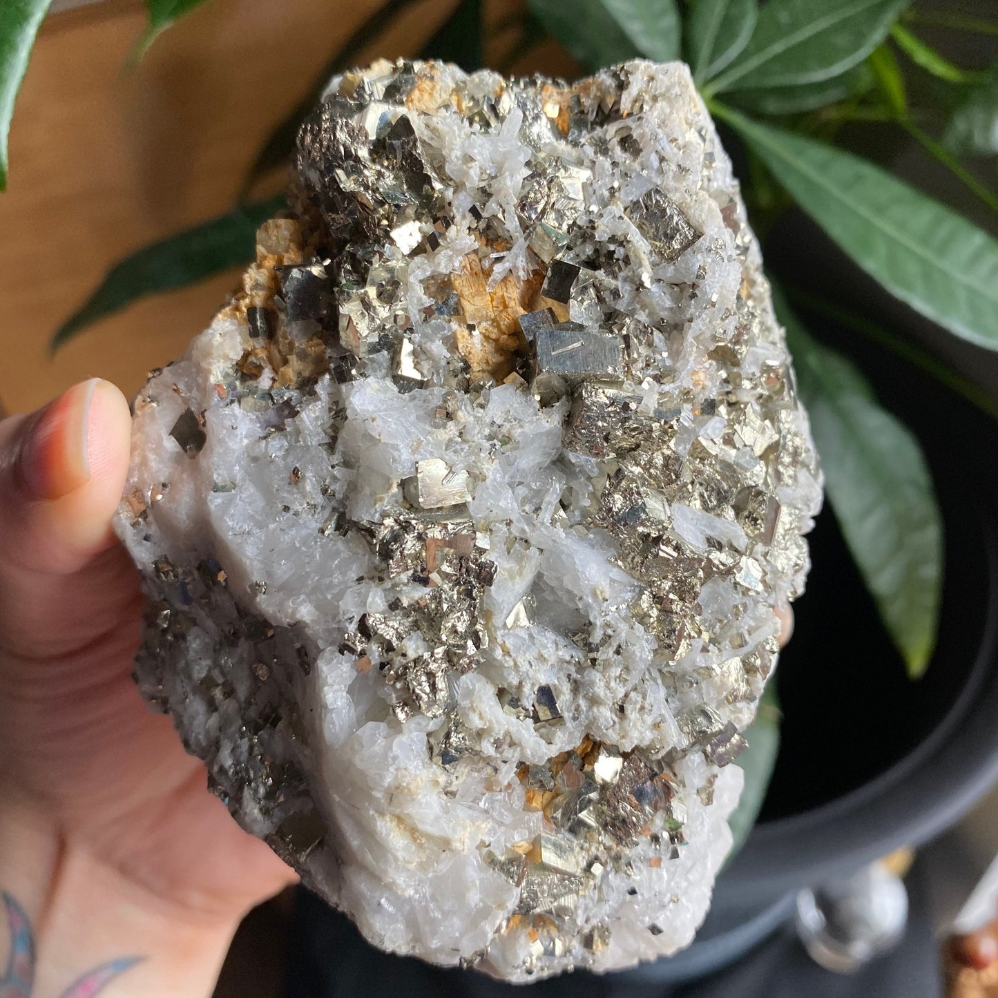 Pyrite on Quartz Matrix Specimen | 2 lb 5.2 oz | 5" | Pyrite | Mineral Specimen | Fools Gold | Attract Abundance | Pyrite Specimen