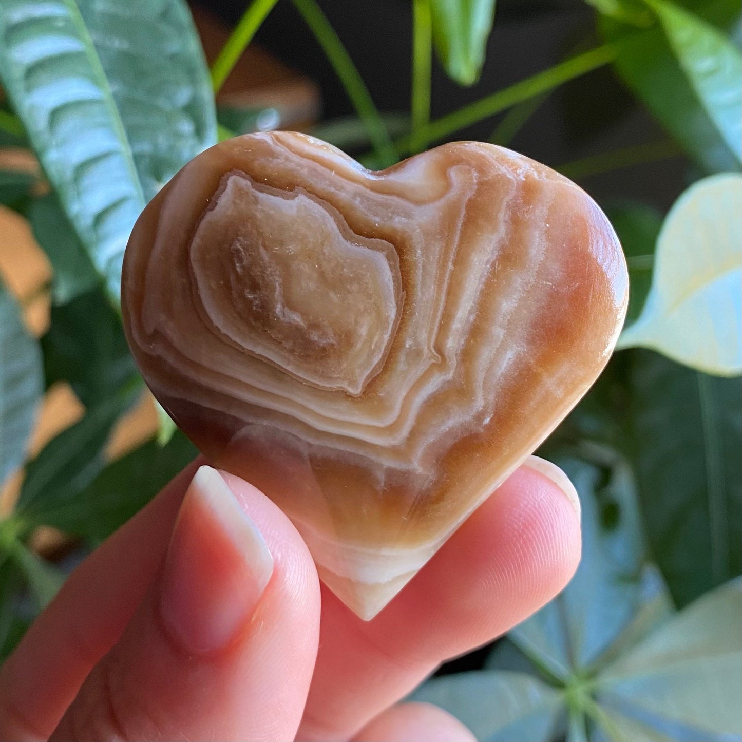 Chocolate Calcite Heart | 1 oz | 1.8" | Heart Carving | Crystal Carving | Calcite | Brown Aragonite | CCH1