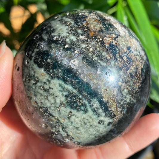 Ocean Jasper Sphere w/ Druzy | 1 lb 2.6 oz | 2.9" | Jasper | Crystal Sphere
