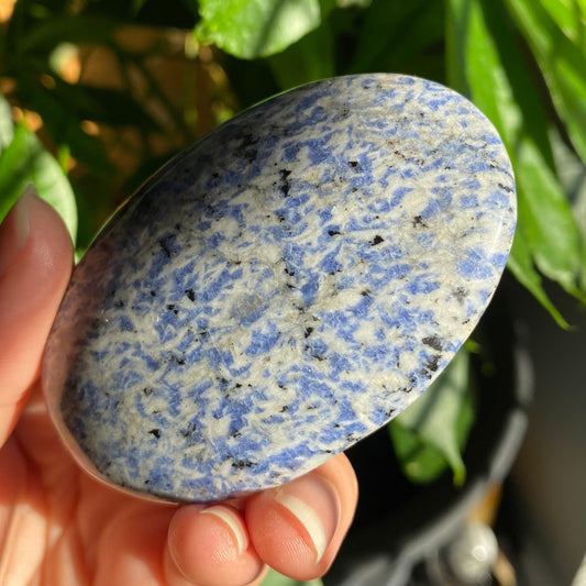 Pale Sodalite Palm Stone |  2.9 oz | 3" | Palm Stone | SPS9