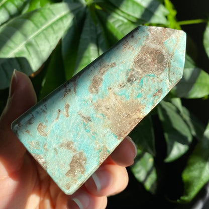 Blue Aragonite Tower w/ Quartz Inclusions | 3.6" | 8.9 oz | Crystal Tower | **IMPERFECT POINT**