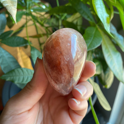 Fire Quartz Heart | 8.7 oz | 3" | Puffy Heart | Heart Carving | Crystal Carving