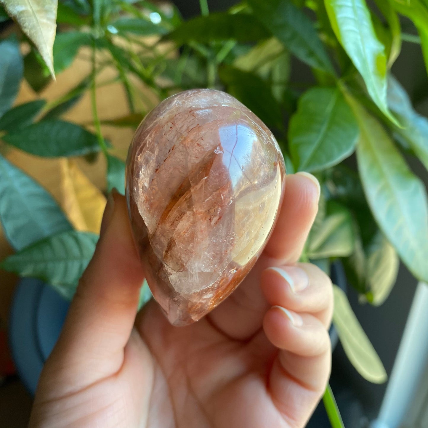 Fire Quartz Heart | 8.7 oz | 3" | Puffy Heart | Heart Carving | Crystal Carving