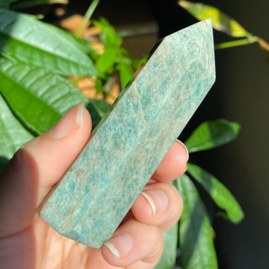 Amazonite Tower w/ Silver Flash | 3.4" | 3.1 oz | Crystal Tower