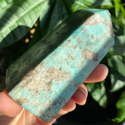 Blue Aragonite Tower w/ Quartz Inclusions | 3.6" | 8.9 oz | Crystal Tower | **IMPERFECT POINT**