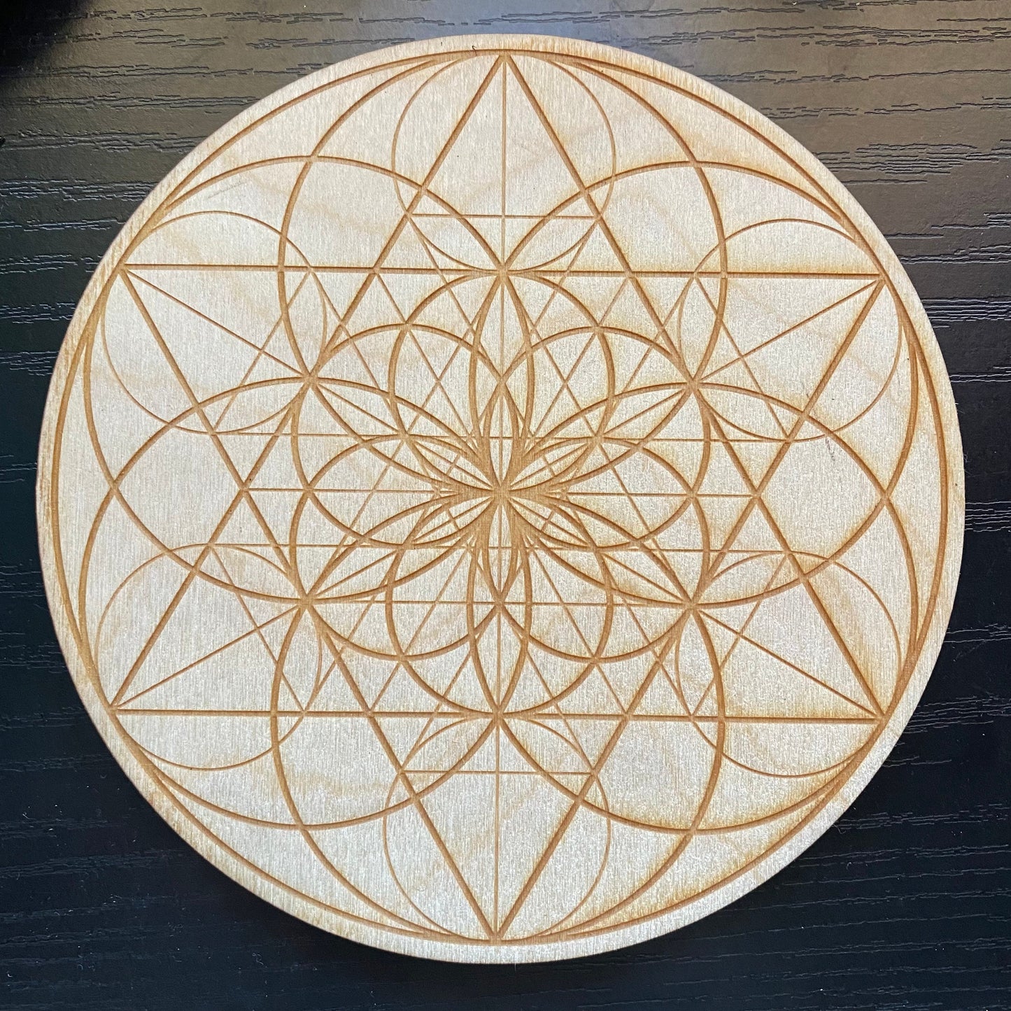 Seed of Life Crystal Grid | 6" | Wooden Crystal Grid | Sacred Geometry | Altar Tools | Meditation Tools