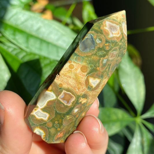 Rainforest Jasper Tower | 1.6 oz | 2.6" | Jasper Tower | Rhyolite | Rhyolite Tower | Crystal Tower