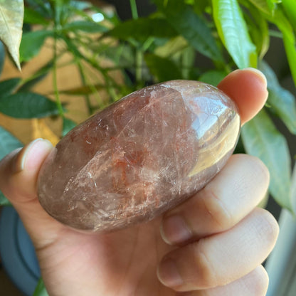 Fire Quartz Heart | 8.7 oz | 3" | Puffy Heart | Heart Carving | Crystal Carving