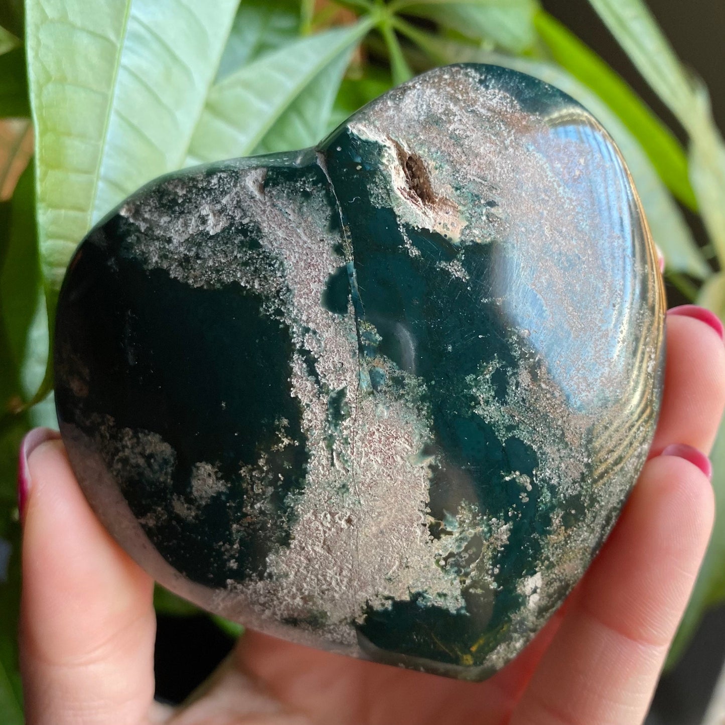Ocean Jasper Heart | 7.6 oz | 3.1" | Jasper | Jasper Heart | Crystal Heart