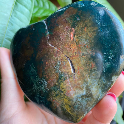 Ocean Jasper Heart | 7.6 oz | 3.1" | Jasper | Jasper Heart | Crystal Heart