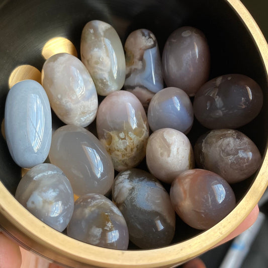 Large Flower Agate Tumbled Stone | Tumbled Stone | Intuitively Selected (random)