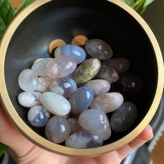 2 Mini Flower Agate Tumbled Stones | Tumbled Stones | Intuitively Selected (random)