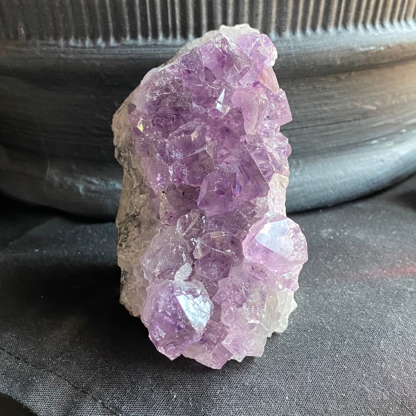 Raw Amethyst Geode | 13.3 oz | 3.3” | Rough Amethyst | Cathedral Amethyst | Crystal Cluster | Cut Base | Uruguay | Free Standing | AG5