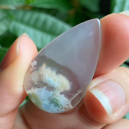 Tree Agate Cabochon | 1.25" | Tear Shaped Stone | Dendritic Agate | Cabochon | For Wire Wrapping | For Jewelry Making | Teardrop Shape