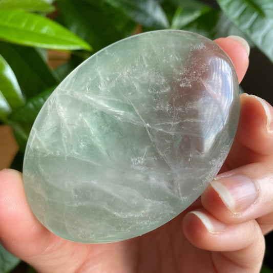 Large Green Fluorite Palm Stone | 4.7 oz | 2.7" | Palm Stone | FP2