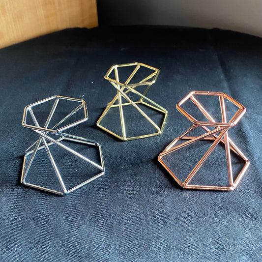 Hexagonal Double-Sided Sphere Stand | STAND ONLY | Crystal Stand | Crystal Sphere Stand