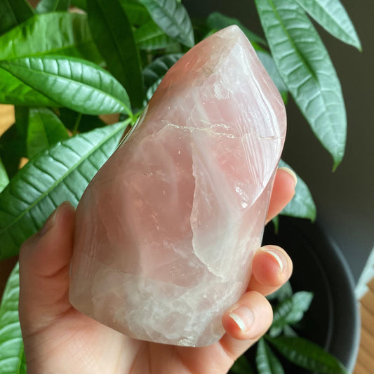 Rose Quartz Flame | 4.3" | 1 lb 9.9 oz | Crystal Flame | Rose Quartz Crystal Flame