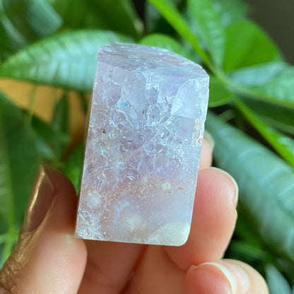 Amethyst Flower Agate Freeform | 2.2 oz | 1.7" | Amethyst Freeform | Flower Agate Freeform | Crystal Freeform