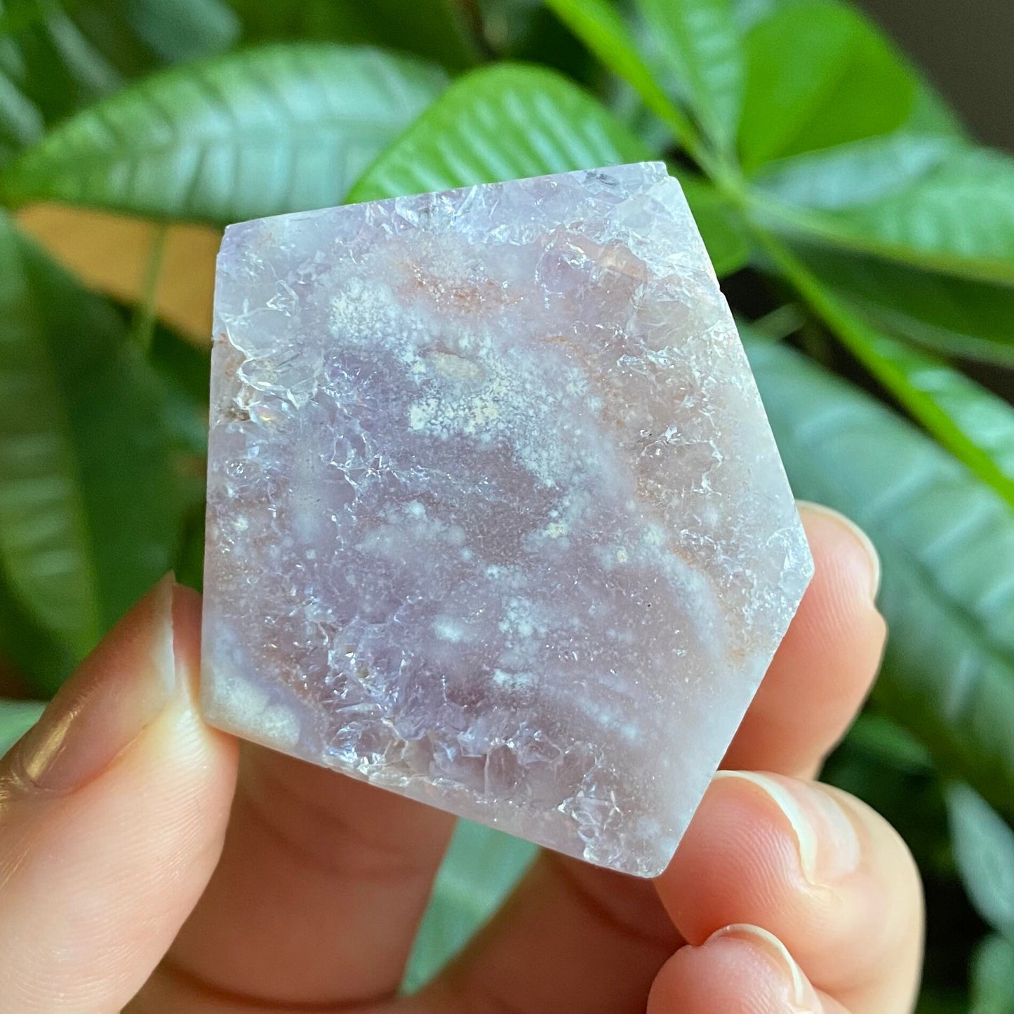 Amethyst Flower Agate Freeform | 2.2 oz | 1.7" | Amethyst Freeform | Flower Agate Freeform | Crystal Freeform