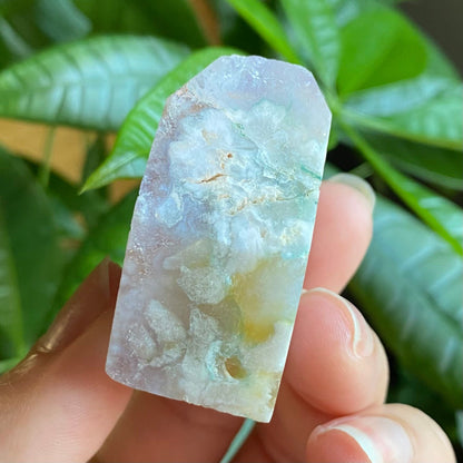 Amethyst Flower Agate Freeform | 2.2 oz | 1.7" | Amethyst Freeform | Flower Agate Freeform | Crystal Freeform