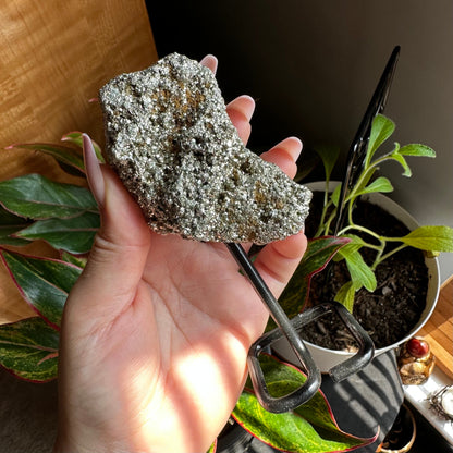 Pyrite Cluster on Stand | 9.8 oz | 4.8" | Pyrite | Mineral Specimen | Fools Gold | Attract Abundance | Pyrite Specimen | PS1