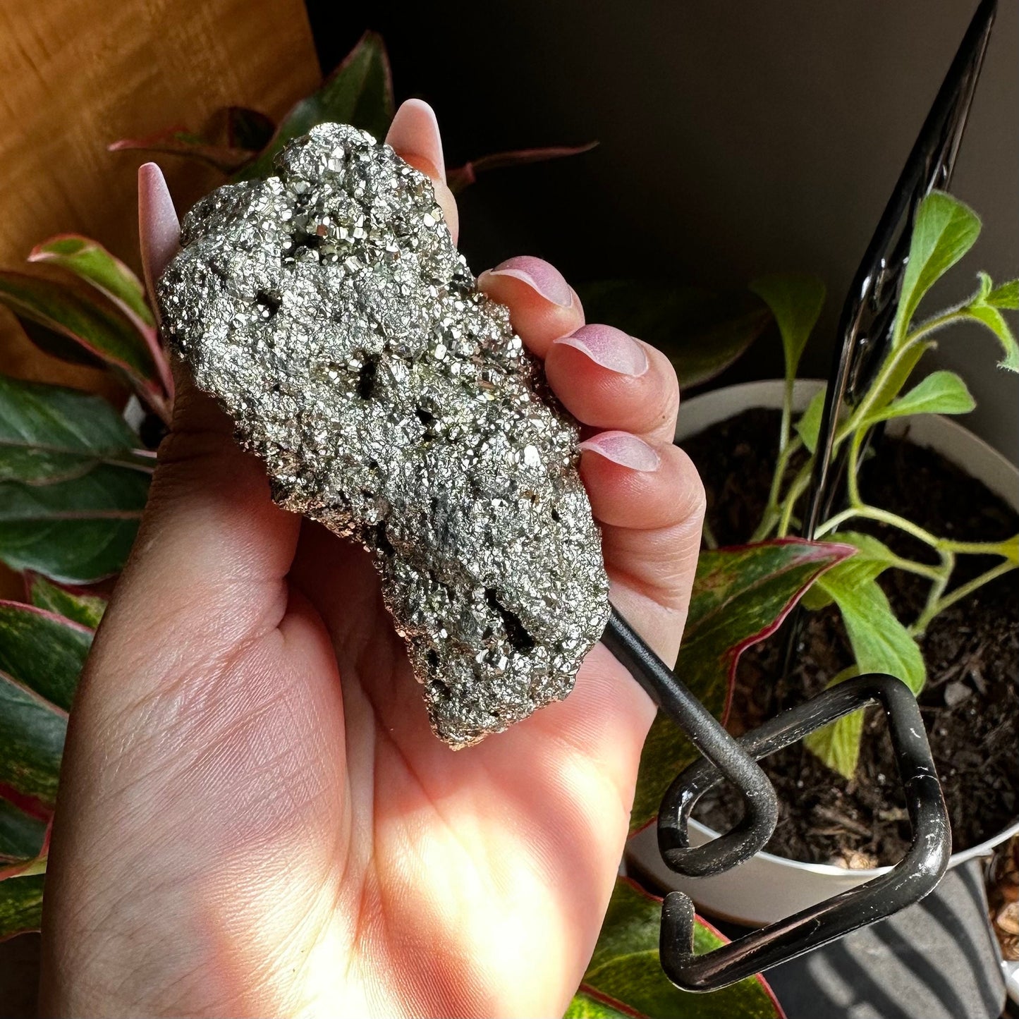 Pyrite Cluster on Stand | 9.8 oz | 4.8" | Pyrite | Mineral Specimen | Fools Gold | Attract Abundance | Pyrite Specimen | PS1